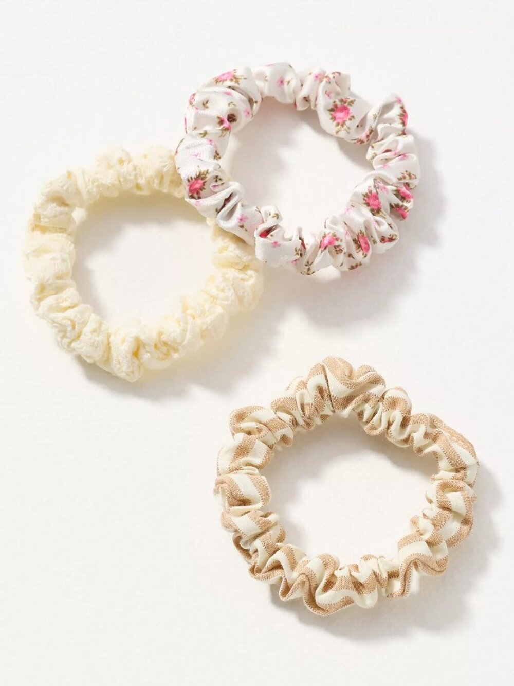 Everyday Scrunchies, Set of 3 - Cream Color - Anthropologie